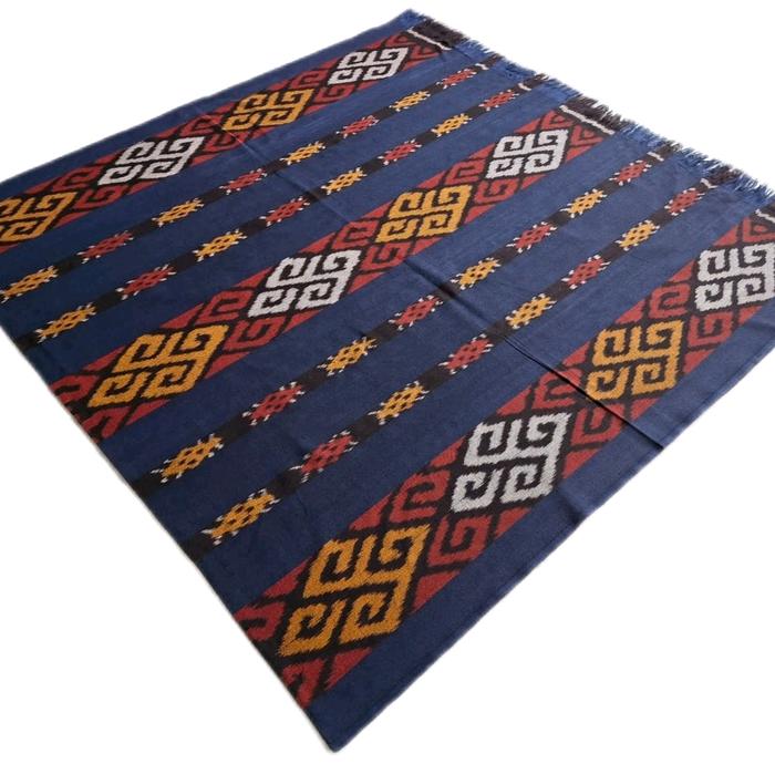 Kain Tenun Biru Denim Motif Toraja Kain Tenun Toraja Tenun Ikat Biru Denim Kain Toraja Denim Batik