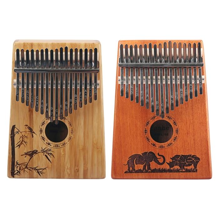 Kalimba 17 Kunci Piano Jempol dengan Instruksi Belajar &