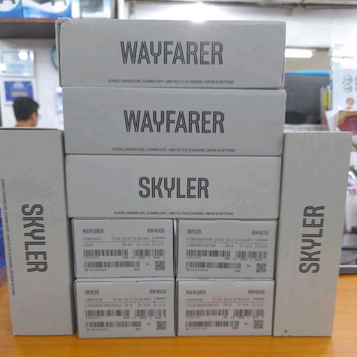 meta rayban wayfarer shiny grey kacamata