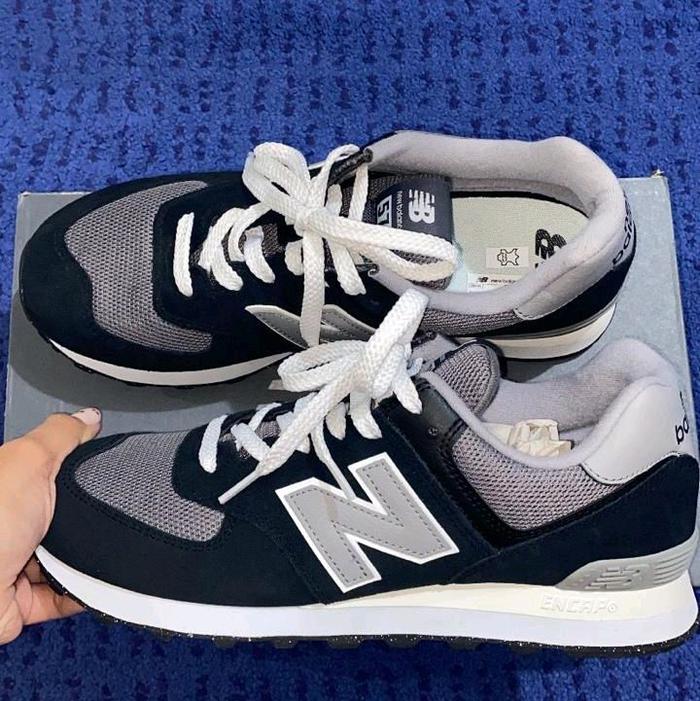 New Balance, NB 574, warna hitam Shoes Pria