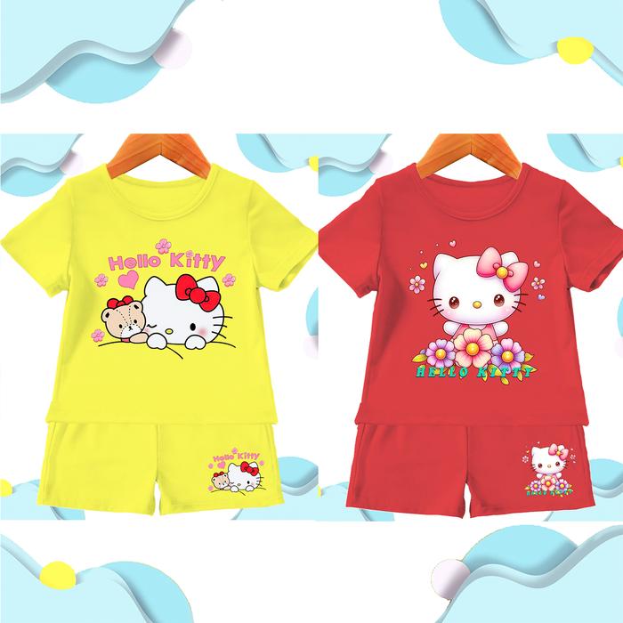 Baju Anak Hello Kitty / Baju Setelan Hello Kitty Anak Anak