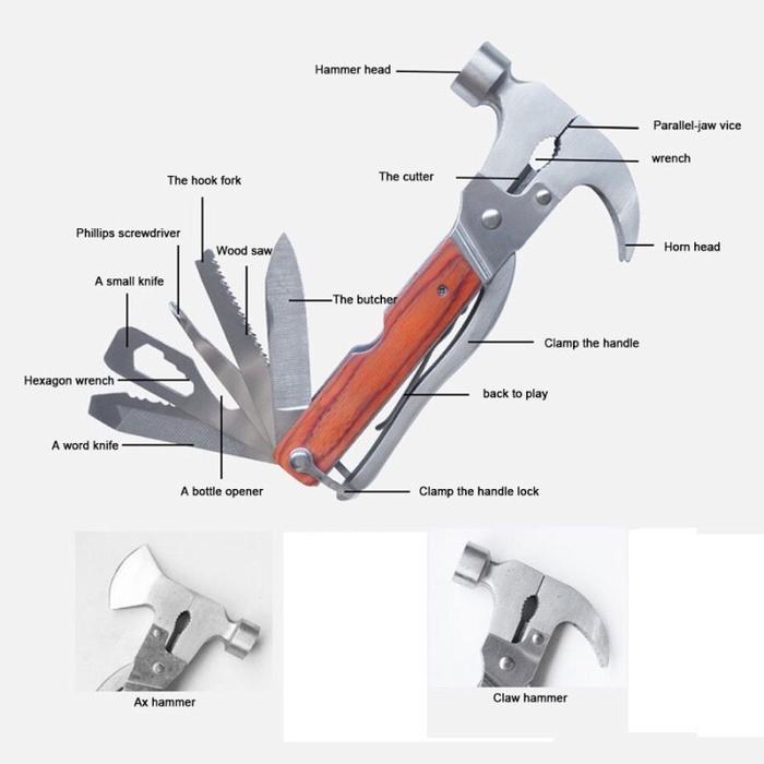 Palu Kapak Kambing Multifungsi - Martil Lipat EDC Survival Tool