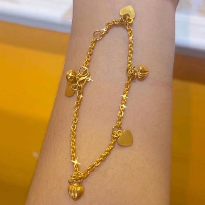 Gelang medan lovely tiga gram emas muda gelang rante medan mainan love kerincing emas muda
