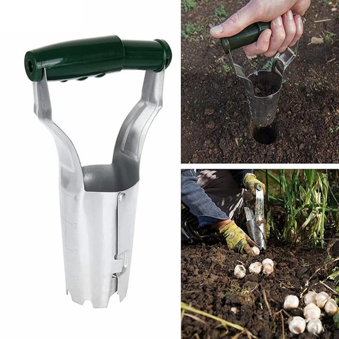 Alat Penanam Bibit Tanaman Alat Pelubang Tanah Untuk Tanam Tanaman Bulb Planter Stainless Steel