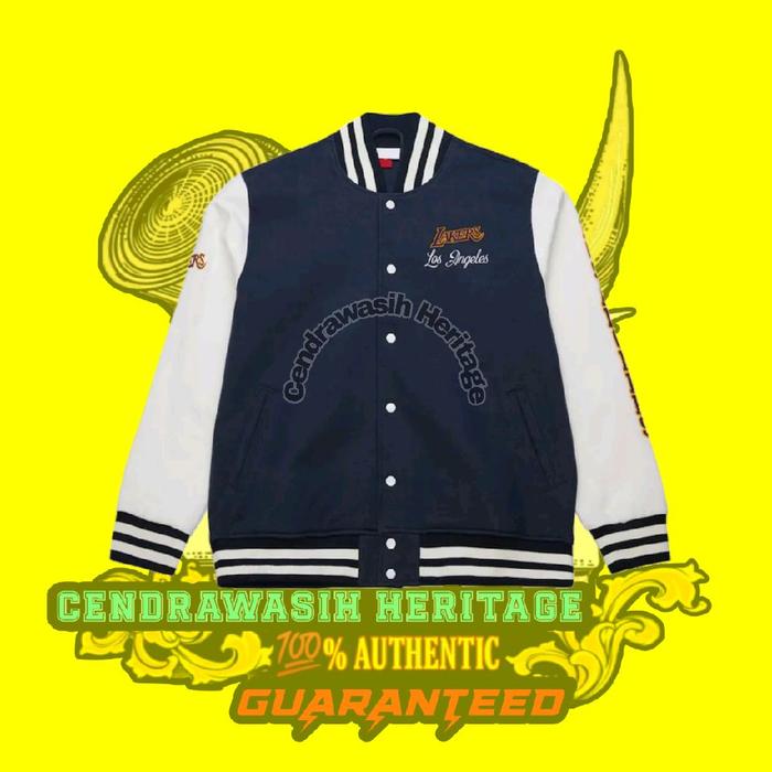 Mitchell & Ness Los Angeles Lakers Fleece Varsity Jacket Navy White Original