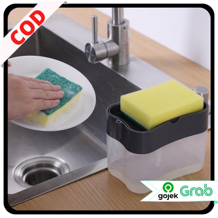 KAISSO - DISPENSER TEMPAT SABUN CUCI PIRING OTOMATIS DENGAN SPONS / SOAP DISPENSER