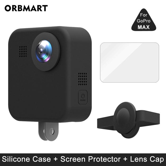 Silicone Case for GoPro MAX 360 Tempered Glass Screen Protector