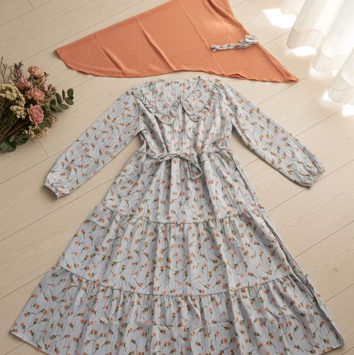 Gamis Syakila Anak Set Hijab Crinkle