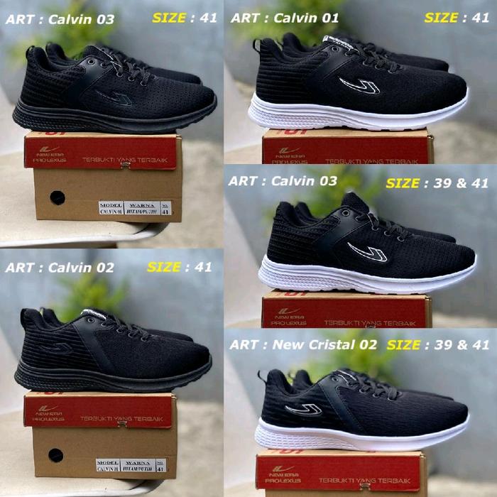 Sepatu new era prolexus sepatu sekolah anak cowo cewe -hitam putih hitam polos 39,41