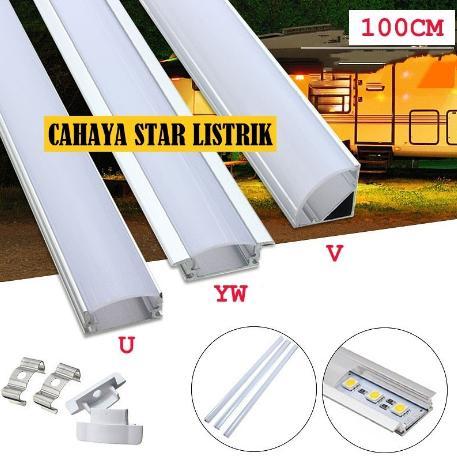 Rumah Lampu LED Strip List Rel Kap Aluminum Acrylic Cover / Housing LED STRIP / Housing Akrilik *