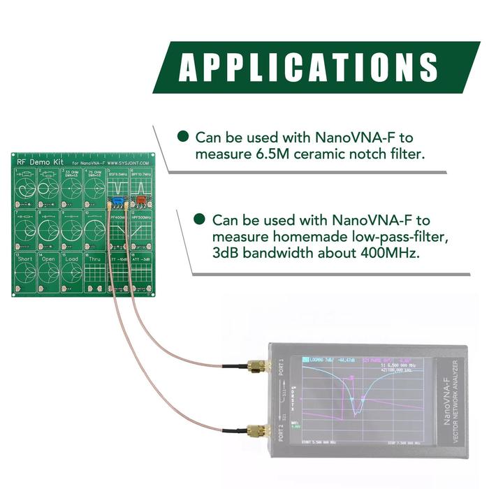 RF Demo Kit NanoVNA RF Tester Board Filter Attenuator for NanoVNA-F