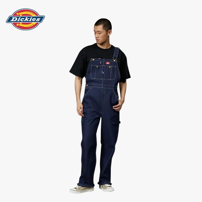 DICKIES - Indigo Denim Bib Overall, Indigo - Overall Jeans (Inseam 32 Inch)