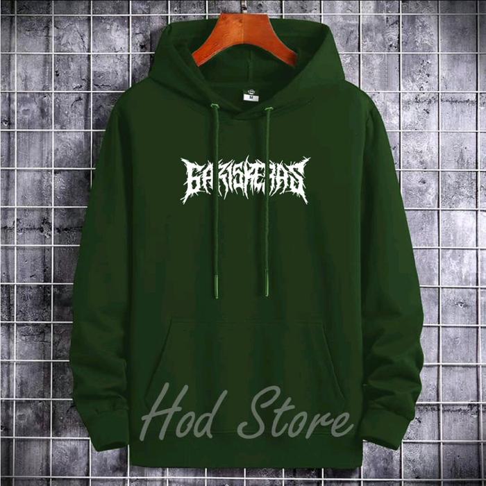 sweater Hoodie GARIS KERAS Keren dewasa Oversize pleece Basic PutihFleece dewasa ready tersedia siz