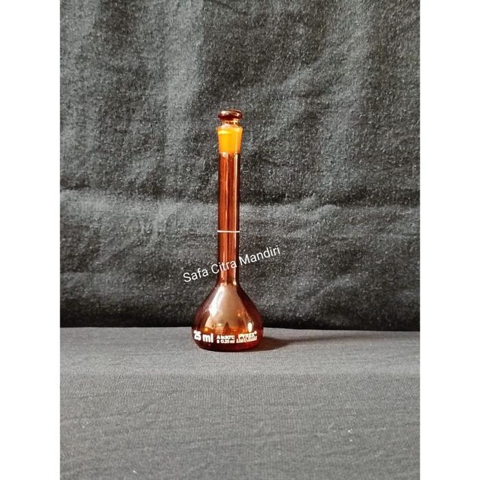 LABU UKUR COKLAT 25ML / VOLUMETRIC FLASK AMBER PYREX