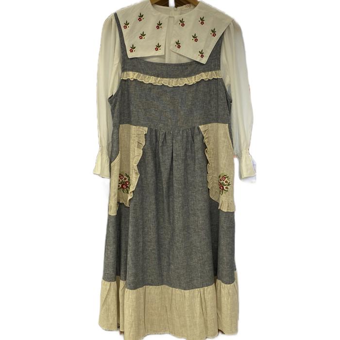 Destmoda, Midi Vintage Gamis Wanita Dewasa Remaja Dress Muslim LD 110-120 Panjang 130 cm - Katun, Ra