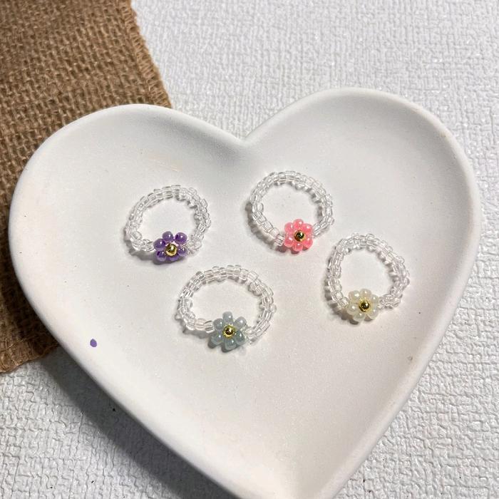 cincin manik korea bunga daisy/manik clear