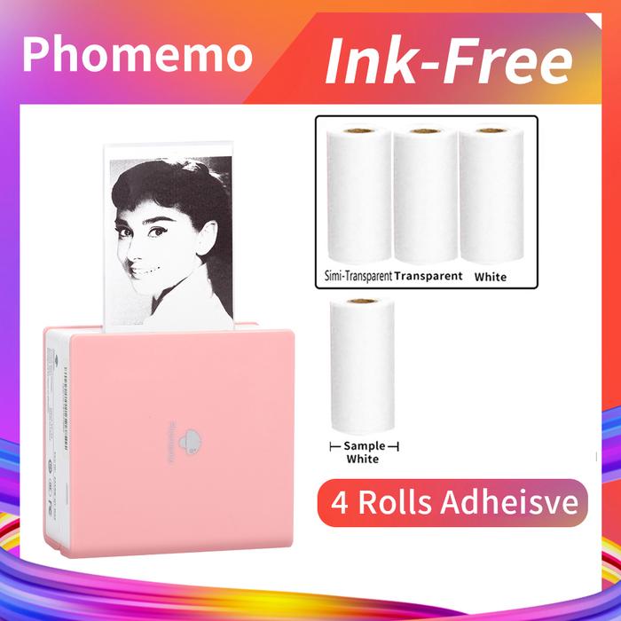 Phomemo Thermal Printer M02 Nirkabel Portabel Saku Genggam Ponsel