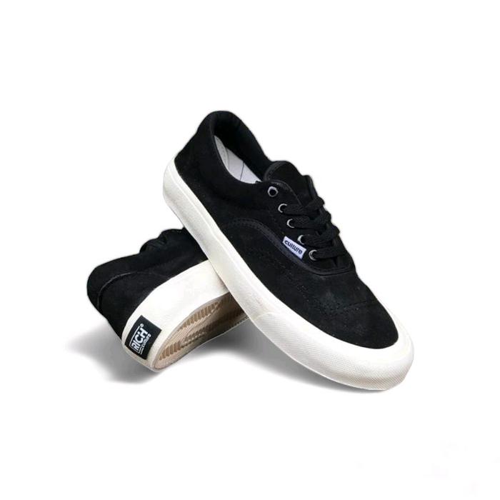 Sepatu Rich Culture - ADORA Mono | Black White Suede Series | Sneakers Pria Wanita Original