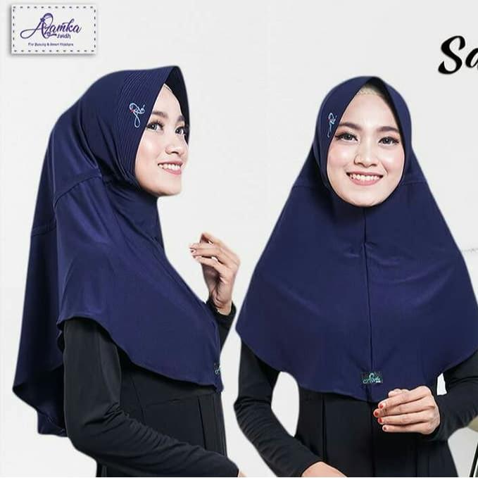 Baru Hijab Instan Azamka Samara Dewasa Ukuran M Kerudung Instan Serut AZ 13 jersey premium