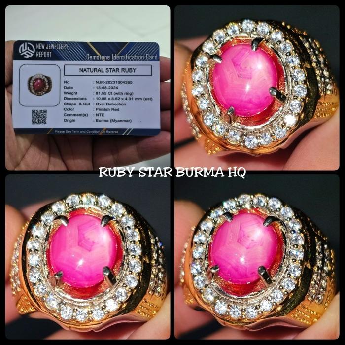 Permata Star Ruby Delima Super NTE Pigeon Blod HQ