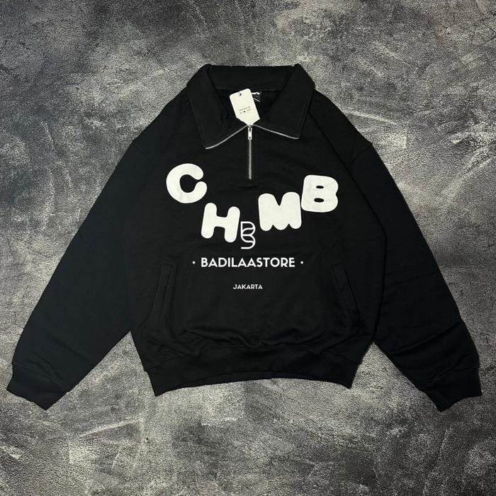 [ORIGINAL] CHAMBREDELAVAIN HALFZIP BLACK BOXY CUT CHMB BRAND NEW
