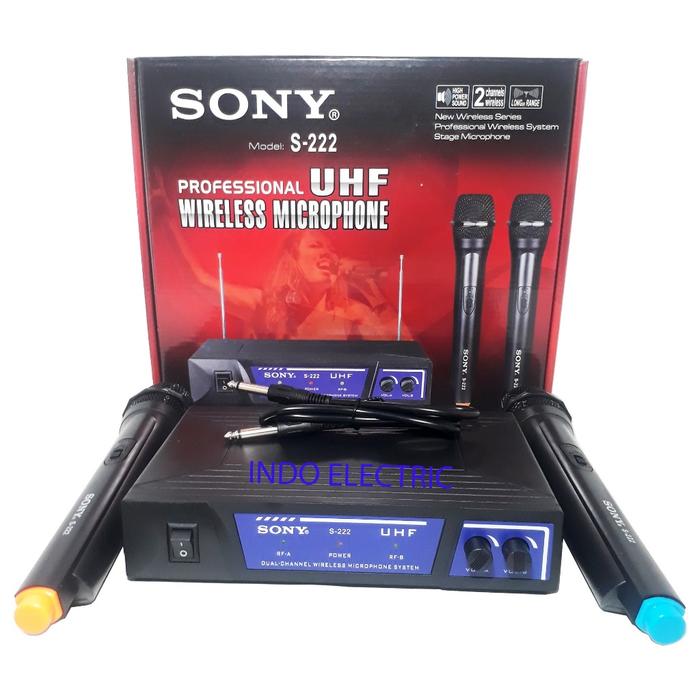 SONY Microphone Wireless S-222 Mikrofon Karaoke Hitam