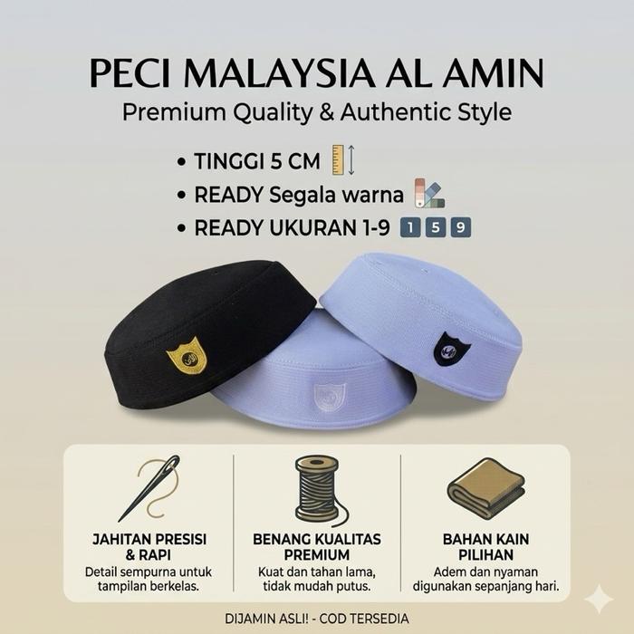 peci malaysia tinggi 5 cm  peci malaysia original  peci malaysia peci putih malaysia  peci anak laki