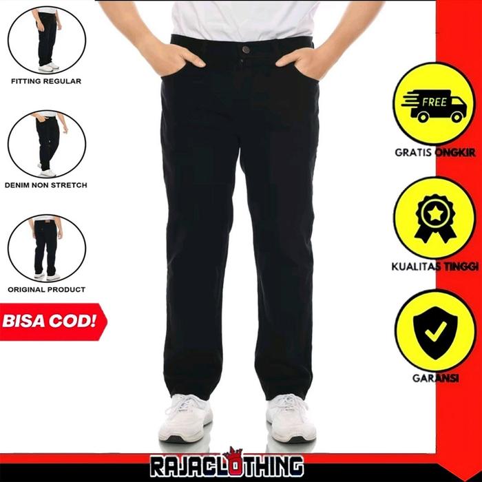 RCL - Celana Jeans Pria Model Standar Regular Straight Uvall - Hitam (28-38)