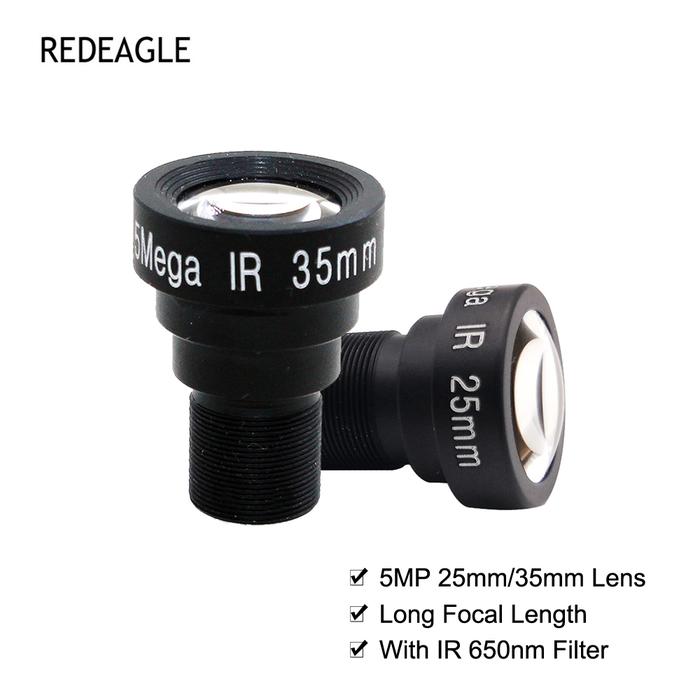 HD 5 Megapixel 25mm 35mm Long Focal Length M12 CCTV Lens with 650nm