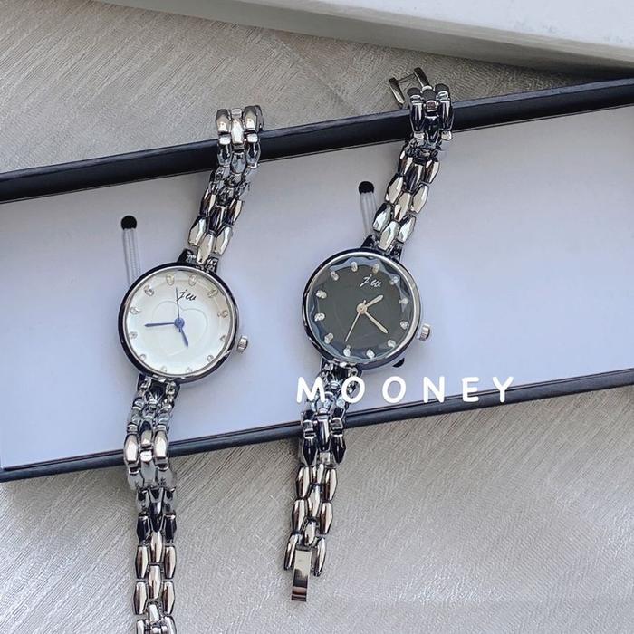Jam Tangan Wanita Mooney Stainless Steel JW01 Motif Love Fashion Quartz