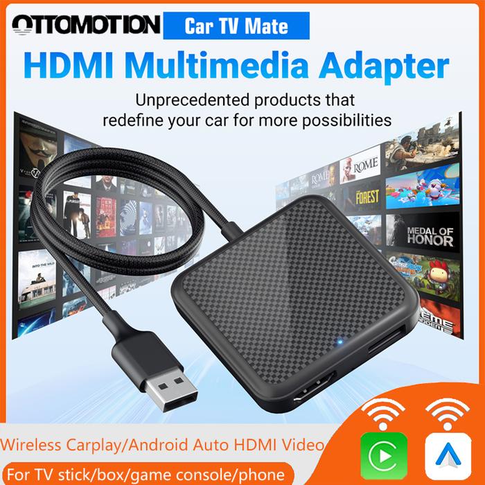 Car Tv Mate Wired to Wireless Carplay Android Auto Adapter HDMI Multimedia Video Converter for Nefli