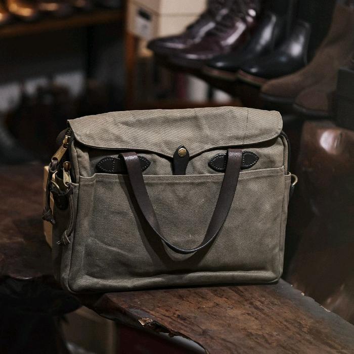 Filson Briefcase Bag Canvas Otter Green Made in USA