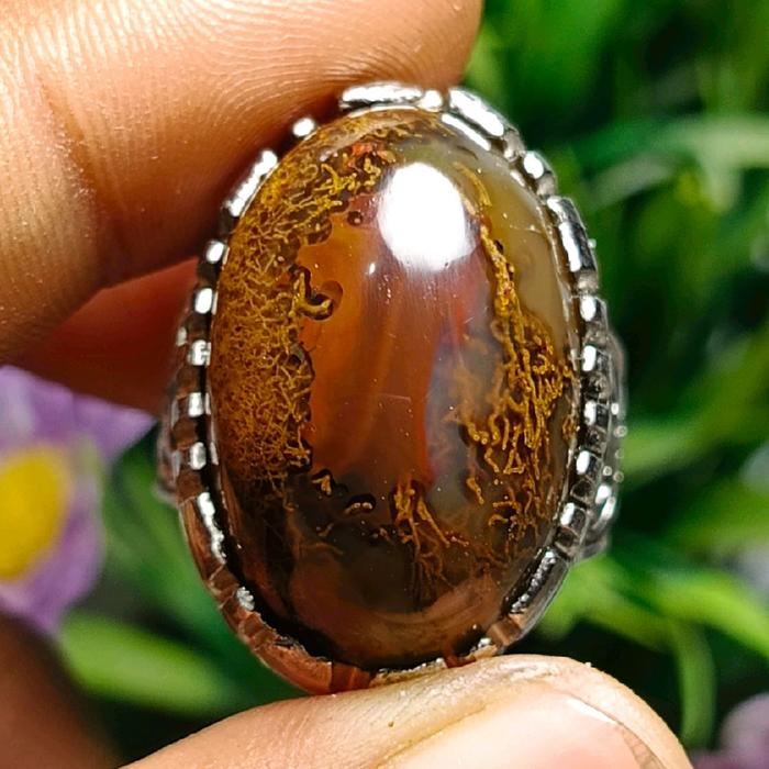 Cincin Batu Akik Bungkem Bulu Perindu