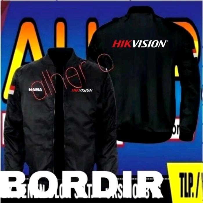 Jaket bordir Hikvision jaket Hikvision jaket bomber Hikvision jaket kerja Hikvision jaket seragam Hi