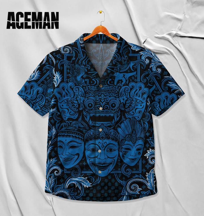 Ageman Kemeja Motif Batik Topeng Bali | AG-04