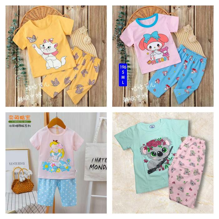 [HPL] Setelan Anak /Setelan Harian Anak Import Jijibier Kubao Perempuan Celana 7/8