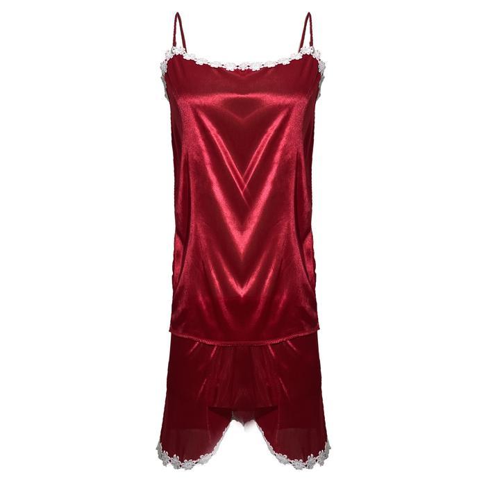 [ Redpink ] Set Sleepwear Pajamas Leisure Baju Tidur Wanita Fit Atasan Tanktop Sleeveless Front Bruk