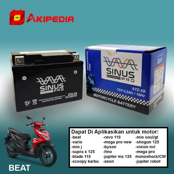 Aki motor beat vario mio revo accu STZ5S sinus pro