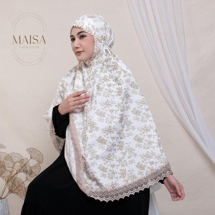 Bergo Hijab Umroh Haji Motif Cantik Renda Mewah Katun Foil Cocok untuk sehari hari  Nyaman Kerudung 