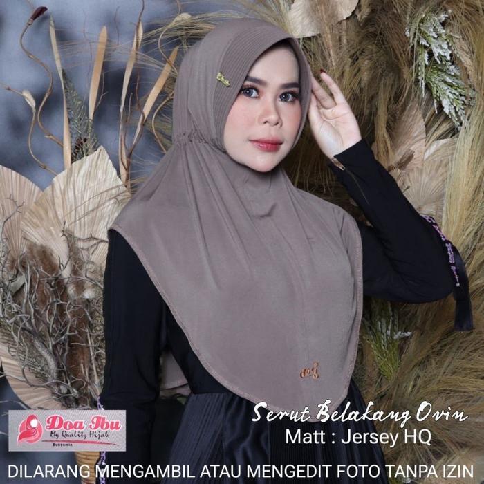 169 Jilbab DOA IBU serut belakang sporty tanggung Jersey hh quality / Hijab DOI ory by Bunyamin