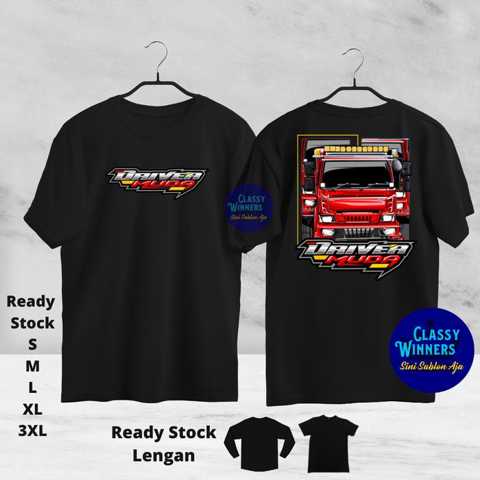 KAOS DRIVER MUDA TRUCK WARNA HITAM READY SIZE 2-3XL