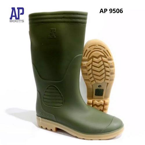 Terbaru AP Boots 9506 Hijau Size 37-43 Original Sepatu Boots Pria Sepatu AP Boots Bahan Karet AP Boo
