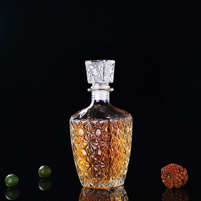 Whisky Decanter Glass Bottle Liquor Scotch Luxury Diamond 750ml - C04