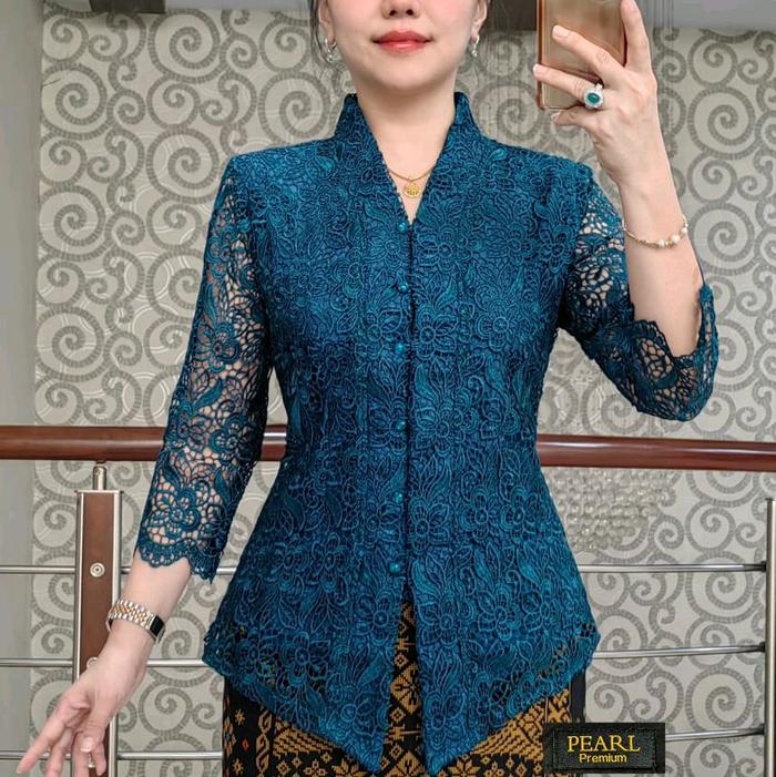 Blus Brokat Super Premium PEARL Atasan Brokat Hoki