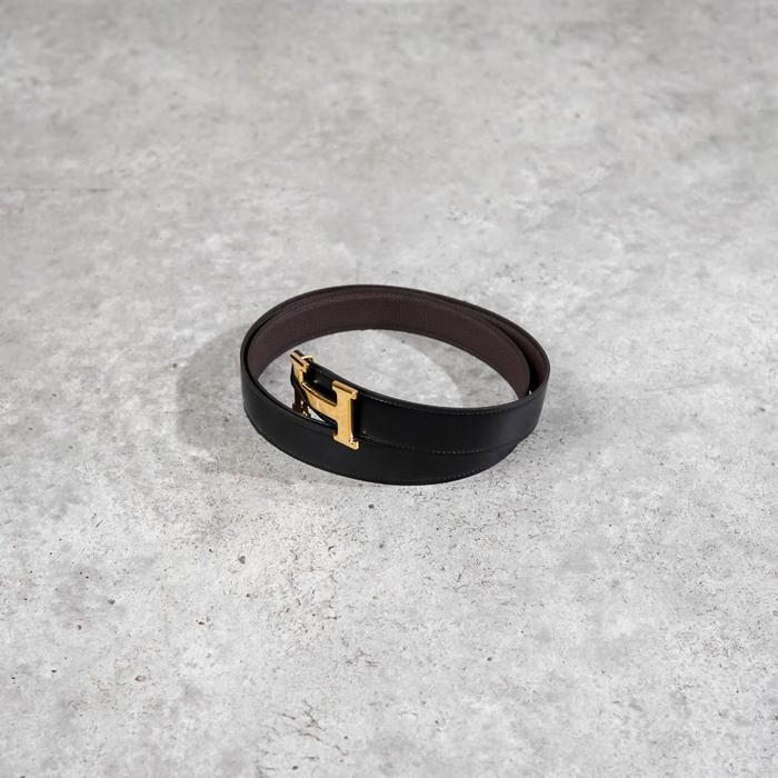 Ikat Pinggang HERMES GHW 32MM DARK BROWN BLACK REVERSIBLE BELT 100% ORIGINAL