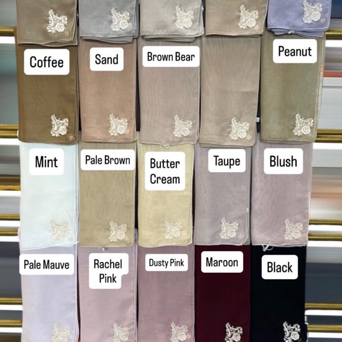 Jilbab Lady Rose Ayu Dyah Andari dengan Pilihan Warna Coffee Sand Brown Bear Peanut Mint Pale Brown 