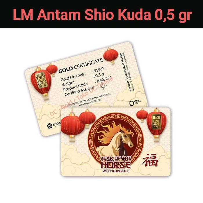 Logam Mulia Emas Antam Shio Kuda 0,5 gram Year of The Horse