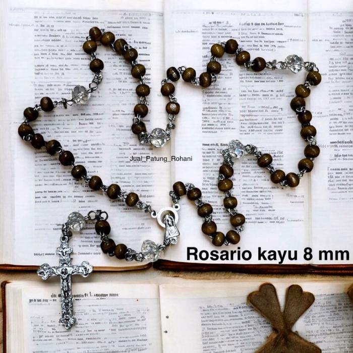 Rosario Rantai Manik Kayu 8 mm