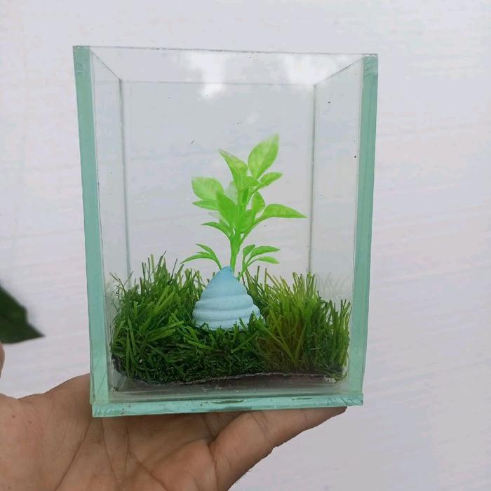 Aquarium cupang satu set karpet rumput sintesis tanaman aquarium sintesis aquarium ukuran 10*8*12 So