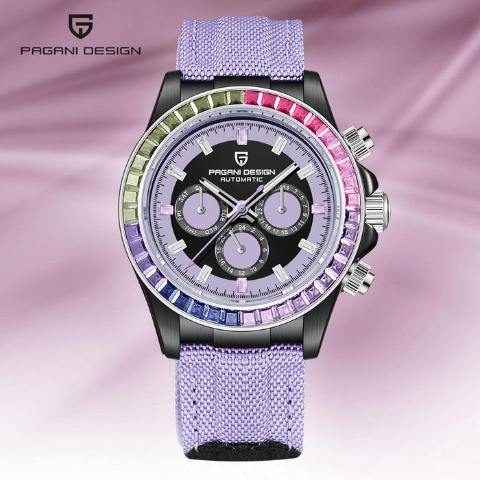 PAGANI DESIGN 2022 New Rainbow Gem Circle Automatic Chronograph Watch